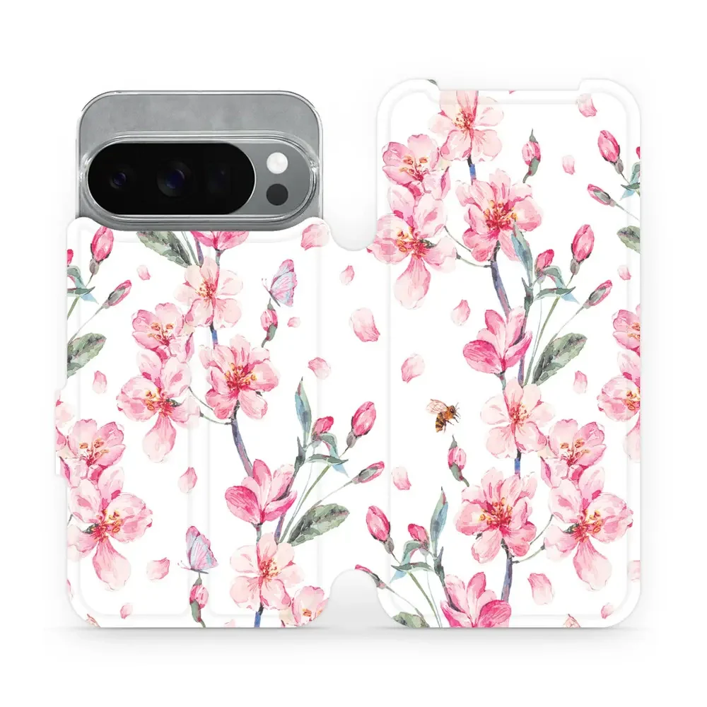 Handyhülle mit klappe für Pixel 10 Pro, Mobiwear Book, Rosa Frühling
