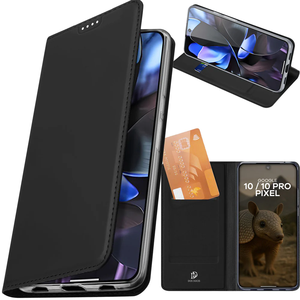 Handyhülle mit Klappe für Google Pixel 10 Pro / 10, Dux Ducis Skin Pro, Schwarz