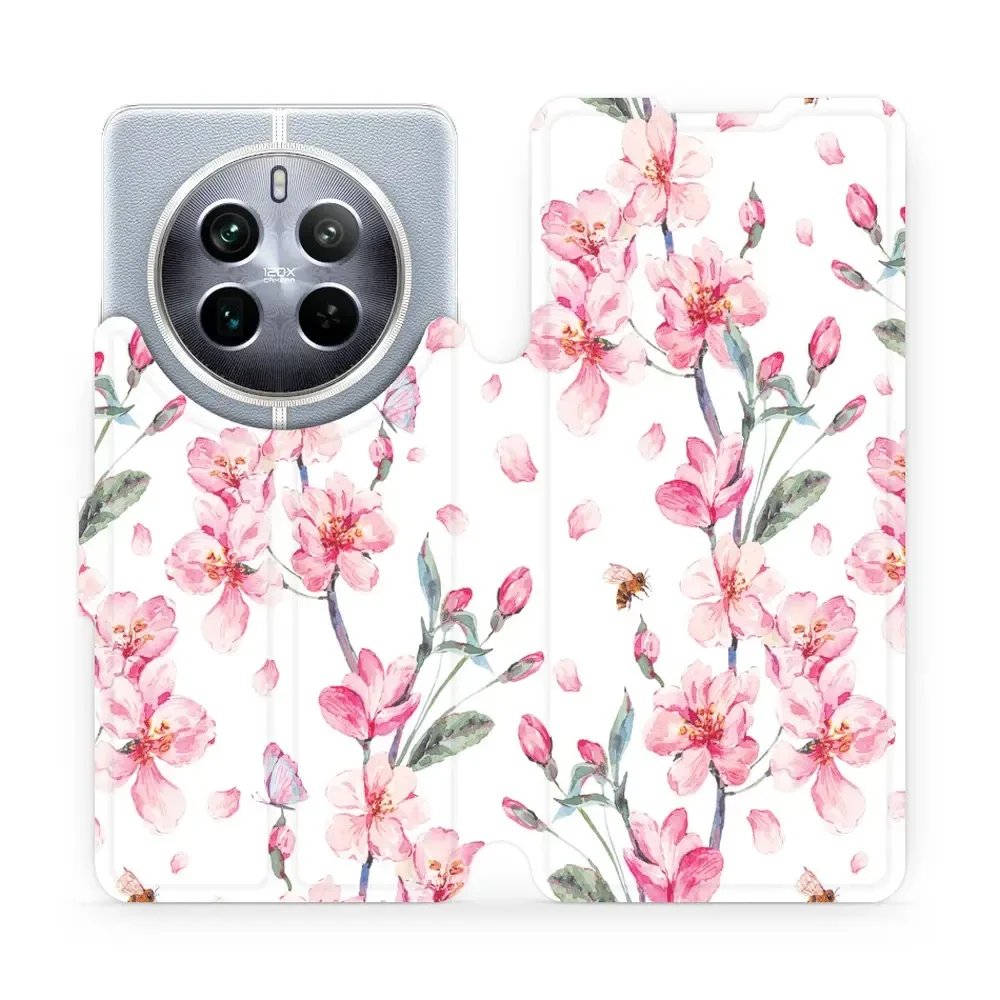 Handyhülle mit klappe für Realme 12 Pro, Mobiwear Book, Rosa Frühling