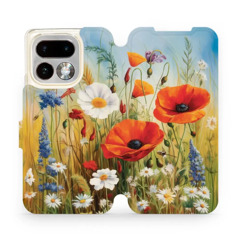 Handyhülle mit klappe für Realme 16 Pro 5G, Mobiwear Book, Wiesenblumen