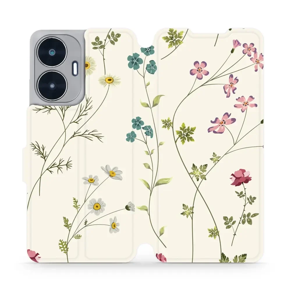 Handyhülle mit klappe für Realme C55, Mobiwear Book, Feldblumen