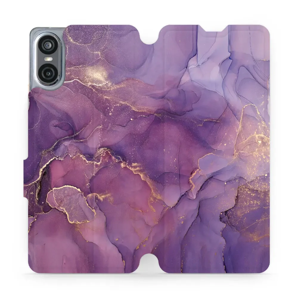 Handyhülle mit klappe für Sony Xperia 10 VI, Mobiwear Book, Violett