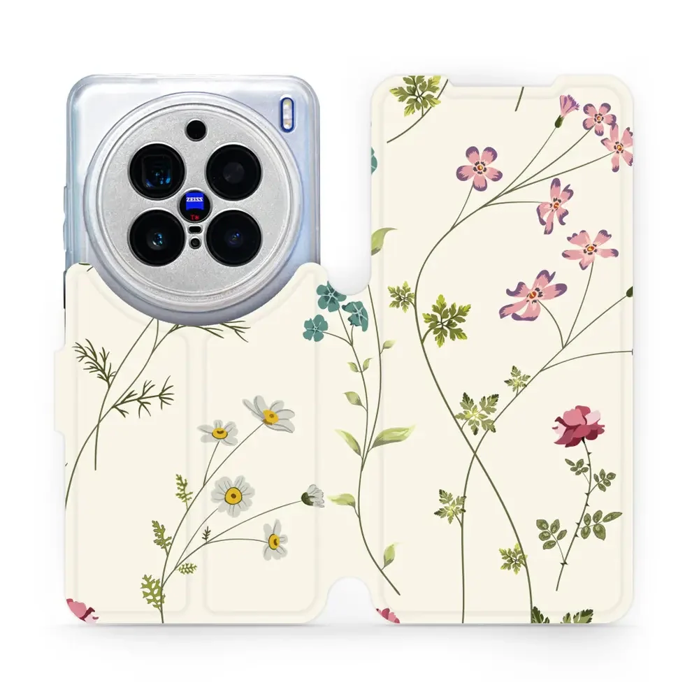 Handyhülle mit klappe für Vivo X200 Pro, Mobiwear Book, Feldblumen