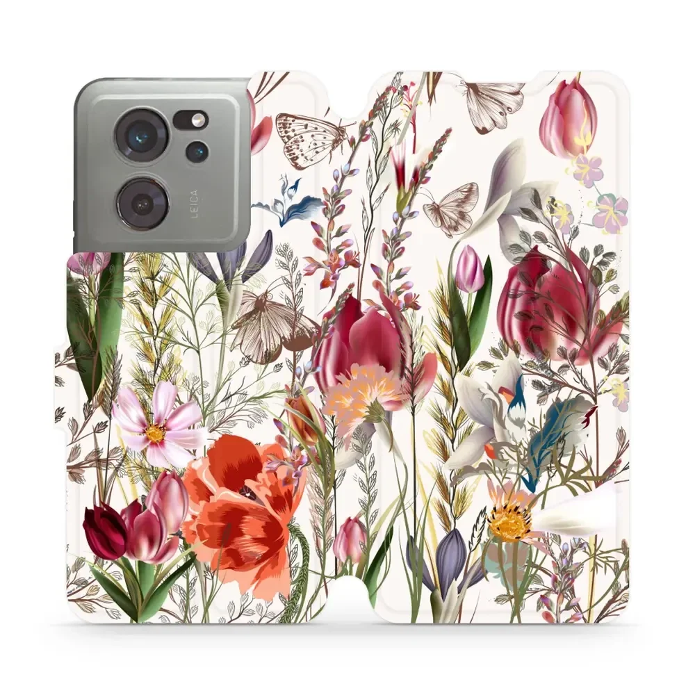 Handyhülle mit klappe für Xiaomi 13T, Mobiwear Book, Blumenstrauß