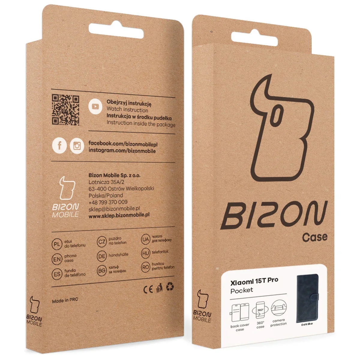 Handyhülle mit Klappe für Xiaomi 15T Pro, Bizon Case Pocket, Dunkelblau - Image 7