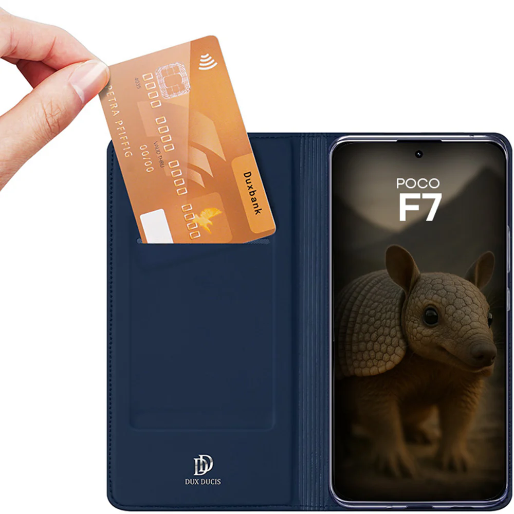 Handyhülle mit Klappe für Xiaomi POCO F7, Dux Ducis Skin Pro, Dunkelblau - Image 2