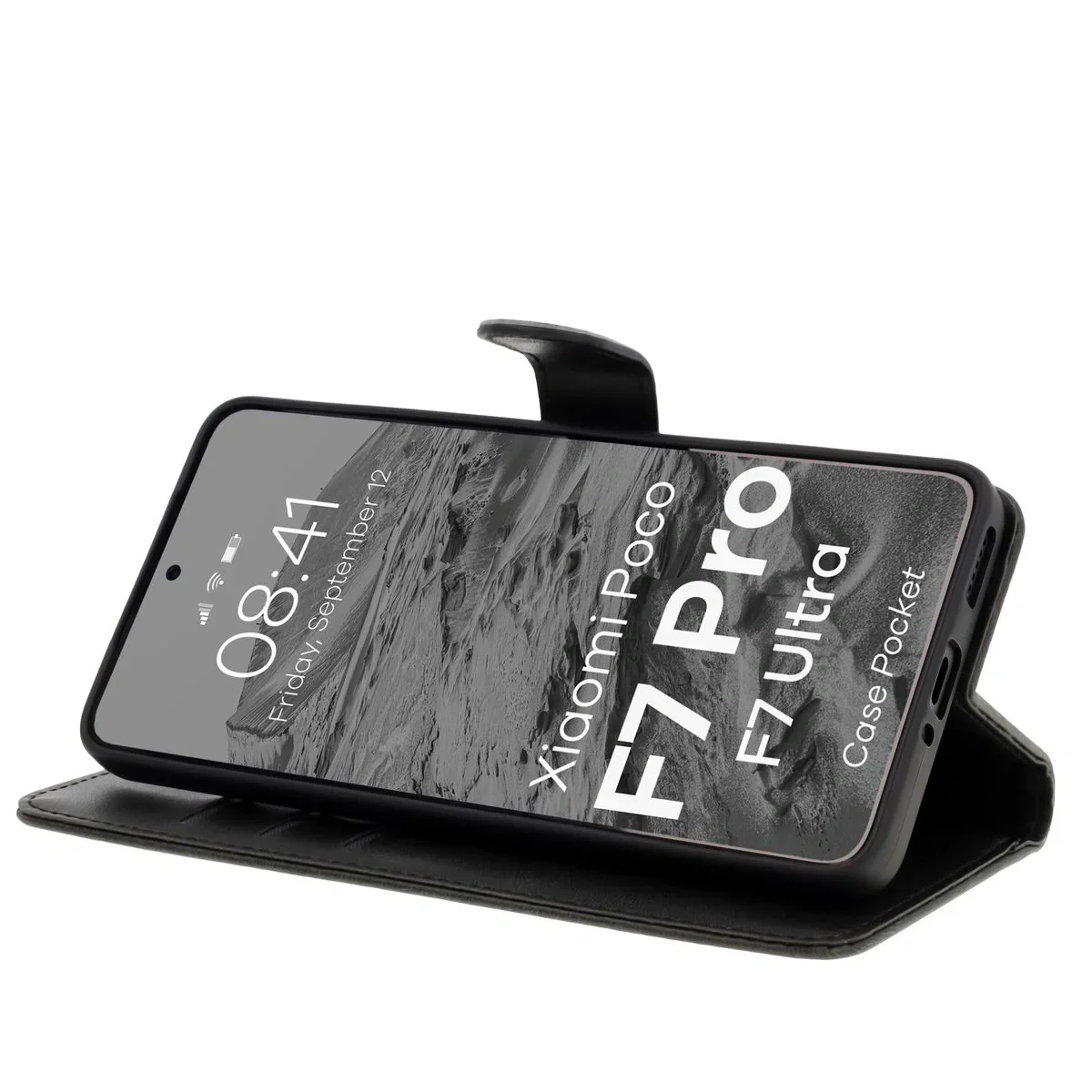 Handyhülle mit Klappe für Xiaomi POCO F7 Pro / F7 Ultra, Bizon Case Pocket, Schwarz - Image 5