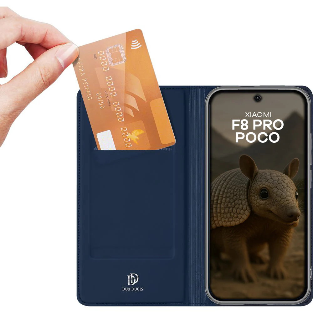 Handyhülle mit Klappe für Xiaomi POCO F8 Pro, Dux Ducis Skin Pro, Dunkelblau - Image 5
