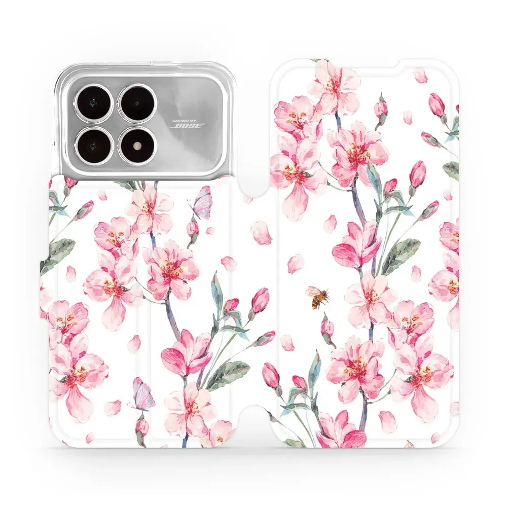 Handyhülle mit klappe für Xiaomi POCO F8 Pro, Mobiwear Book, Rosa Frühling