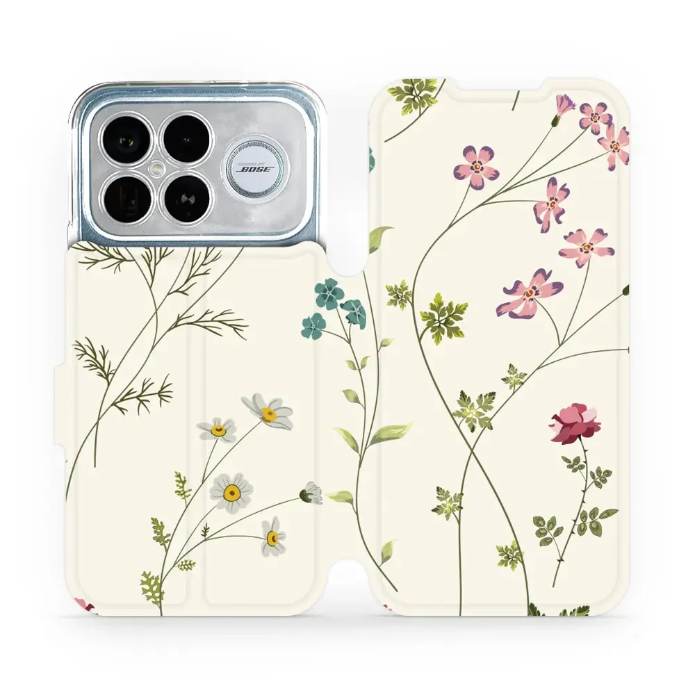 Handyhülle mit klappe für Xiaomi POCO F8 Ultra, Mobiwear Book, Feldblumen