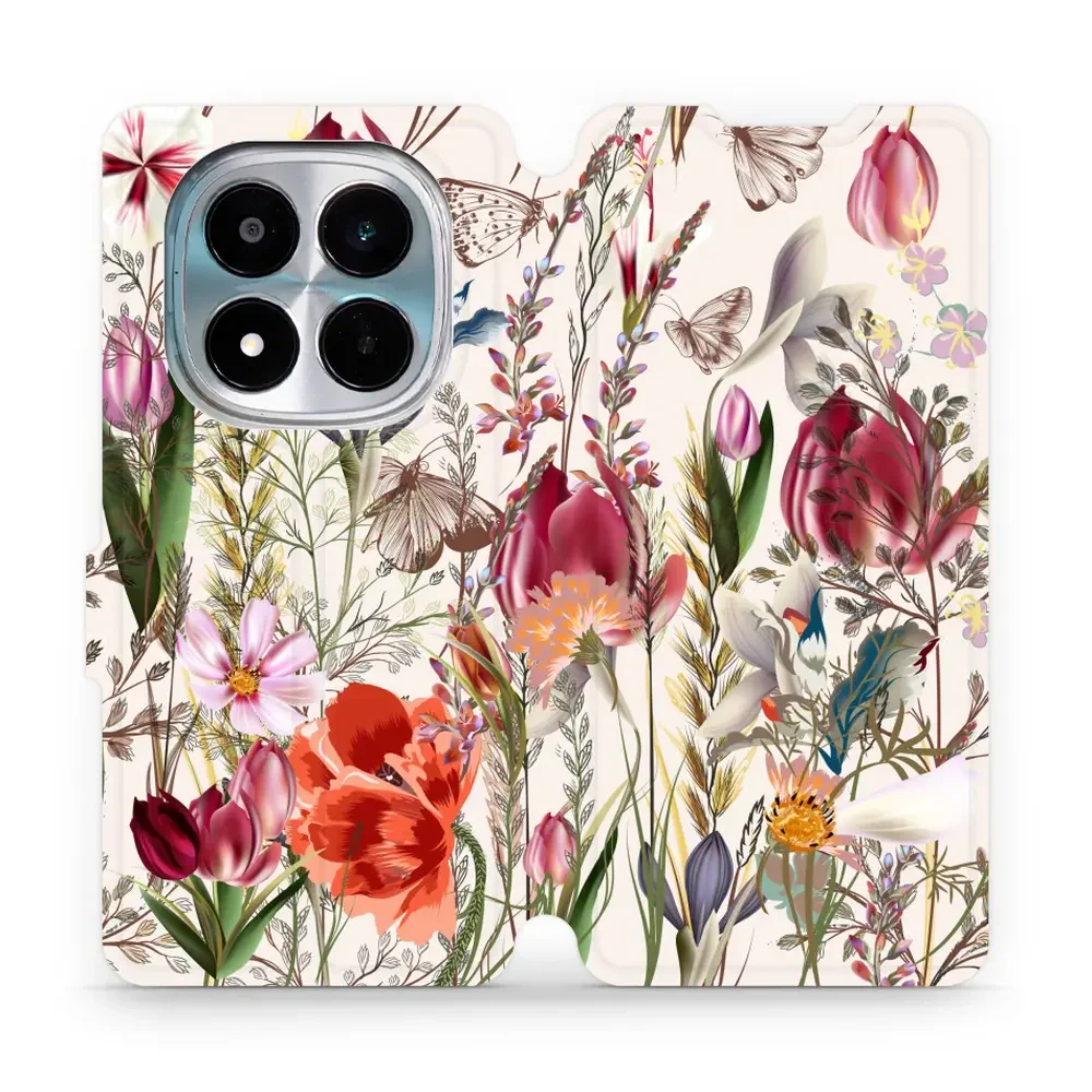 Handyhülle mit klappe für Xiaomi POCO M8 Pro 5G, Mobiwear Book, Blumenstrauß