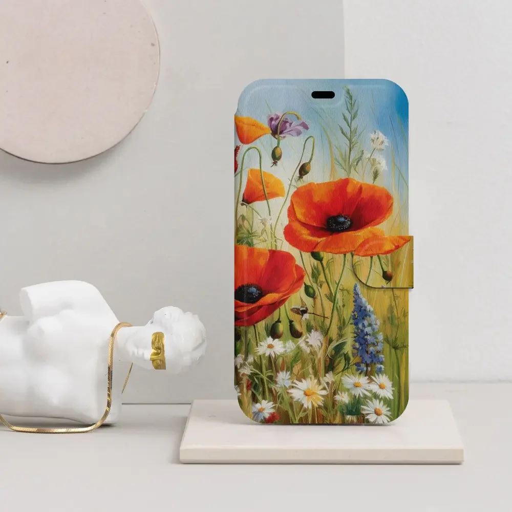 Handyhülle mit klappe für Xiaomi POCO M8 Pro 5G, Mobiwear Book, Wiesenblumen - Image 4