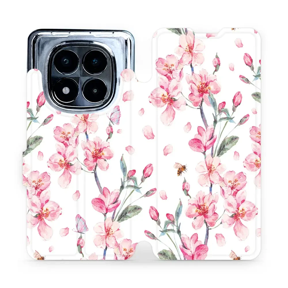 Handyhülle mit klappe für Xiaomi POCO X7, Mobiwear Book, Rosa Frühling
