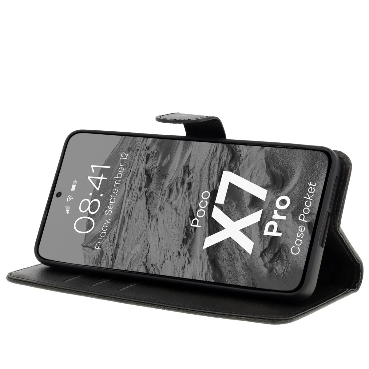 Handyhülle mit Klappe für Xiaomi Poco X7 Pro, Bizon Case Pocket, Schwarz - Image 5