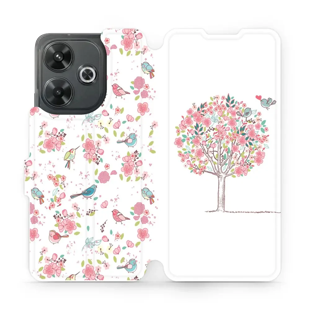 Handyhülle mit klappe für Xiaomi Redmi 13 4G, Mobiwear Book, Rosa Hain