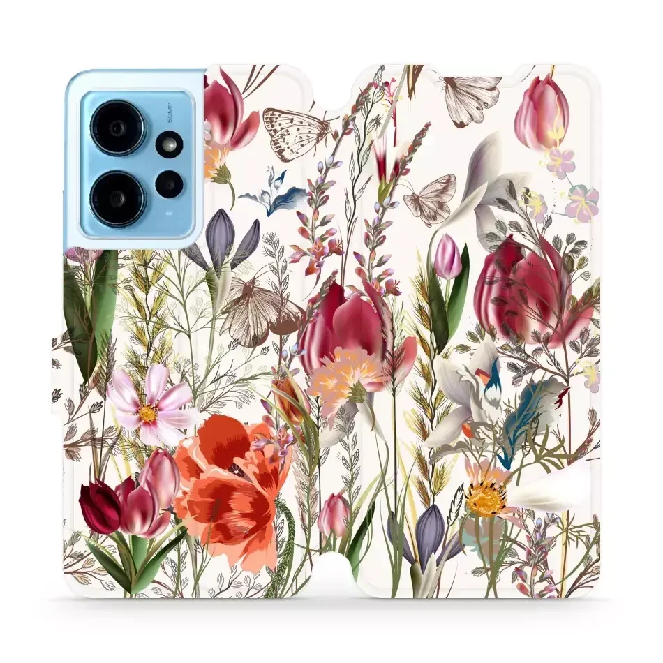 Handyhülle mit klappe für Xiaomi Redmi Note 12 4G, Mobiwear Book, Blumenstrauß
