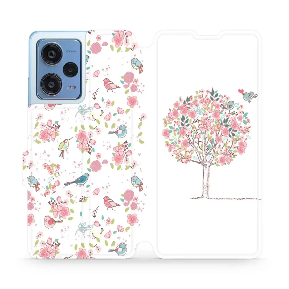 Handyhülle mit klappe für Xiaomi Redmi Note 12 Pro+ 5G, Mobiwear Book, Rosa Hain