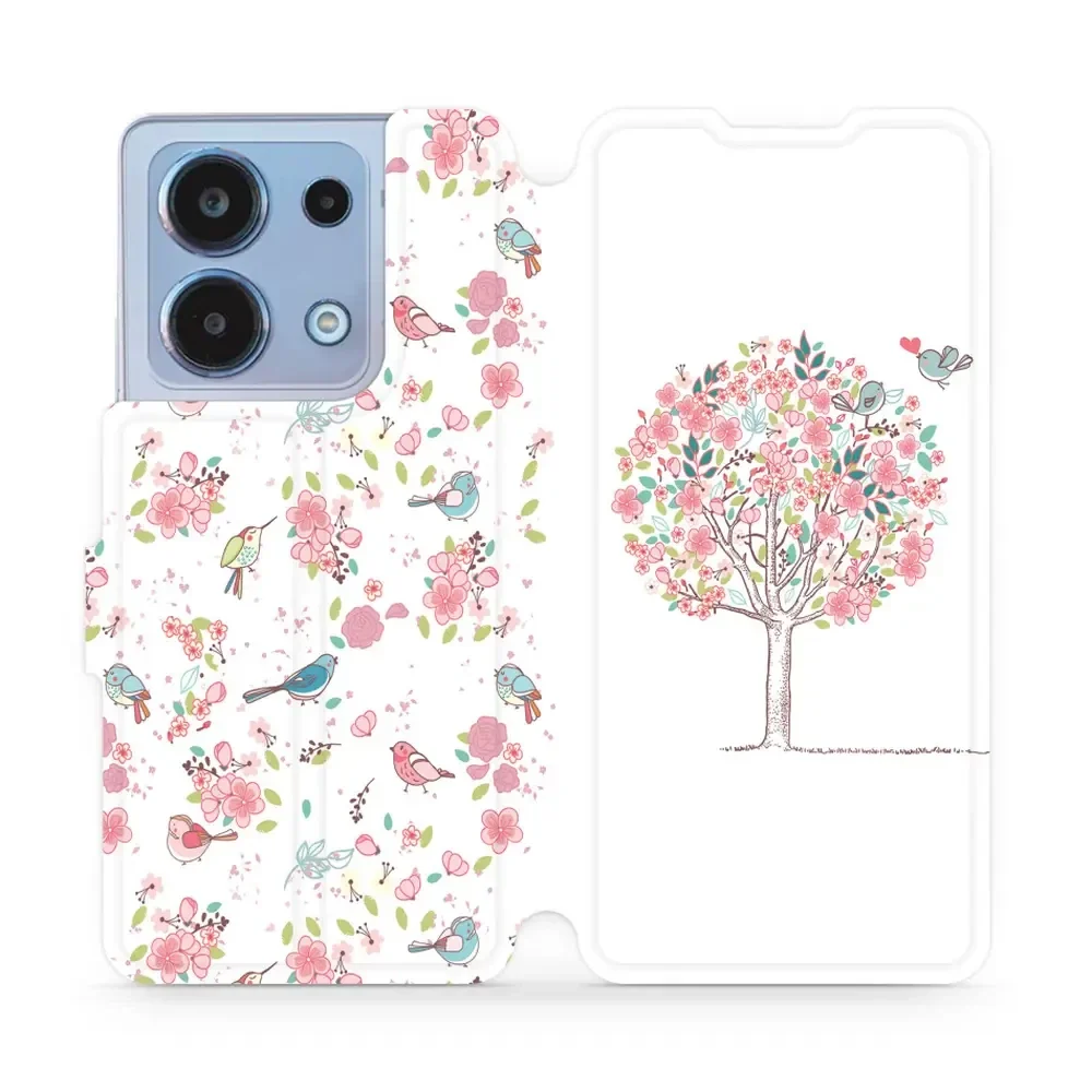 Handyhülle mit klappe für Xiaomi Redmi Note 13 4G, Mobiwear Book, Rosa Hain