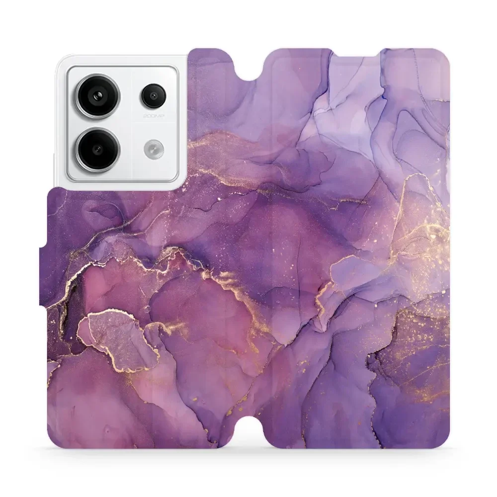 Handyhülle mit klappe für Xiaomi Redmi Note 13 Pro 5G, Mobiwear Book, Violett