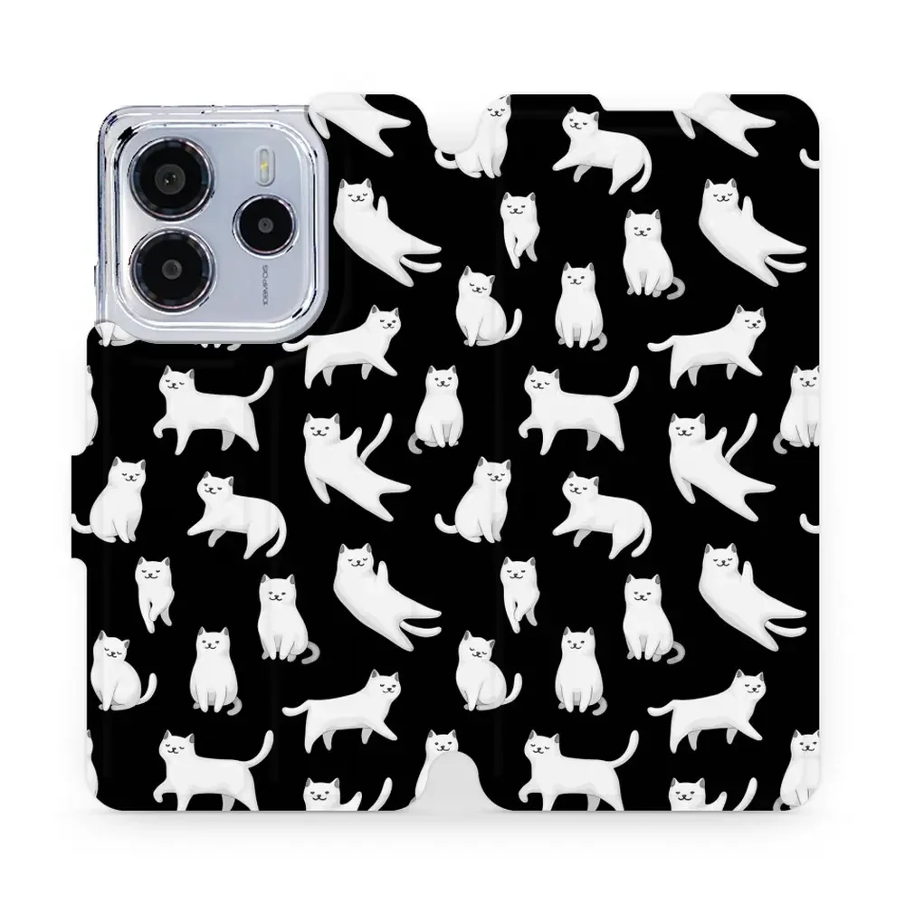 Handyhülle mit klappe für Xiaomi Redmi Note 14 5G, Mobiwear Book, Luna-Kätzchen