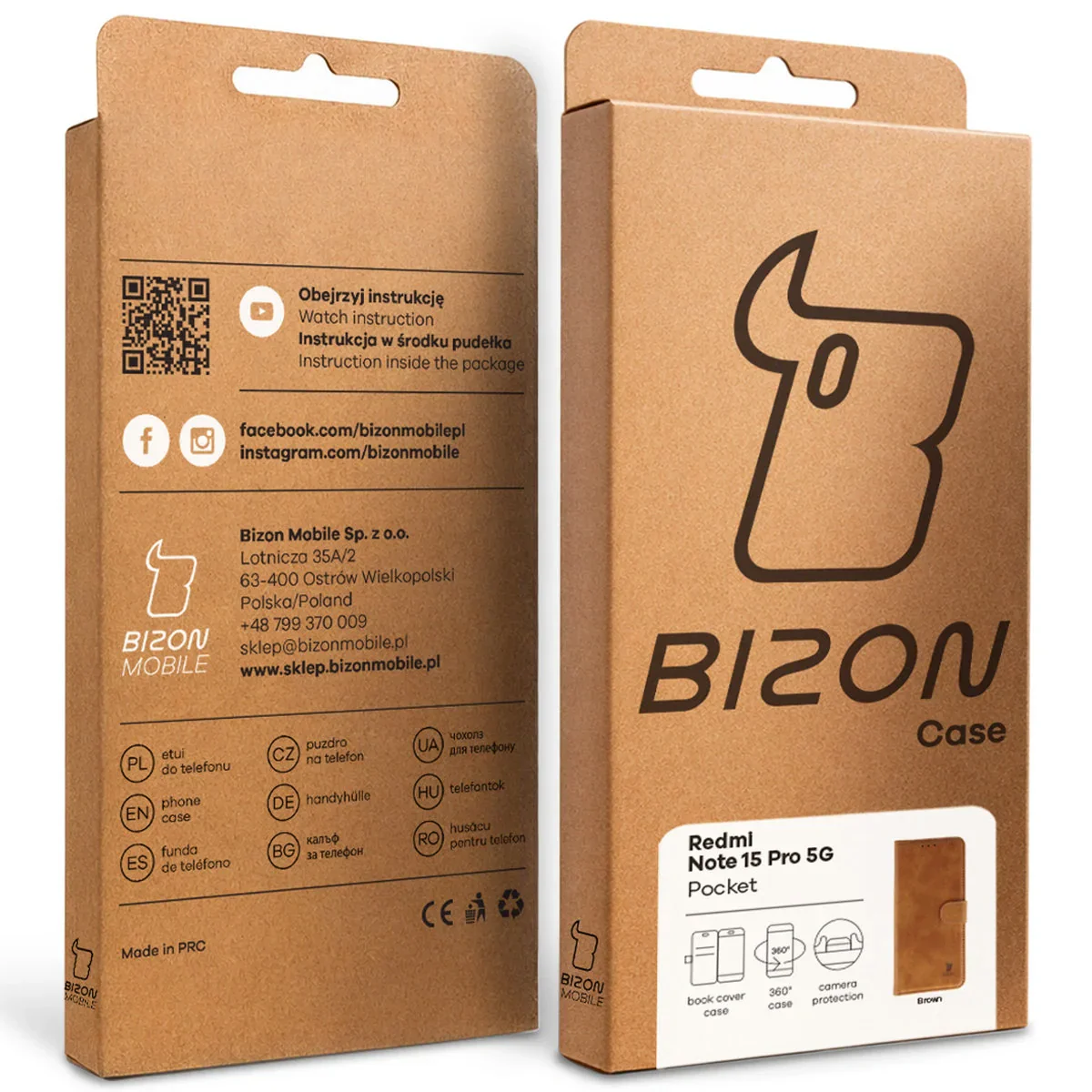 Handyhülle mit Klappe für Xiaomi Redmi Note 15 Pro 5G, Bizon Case Pocket, Braun - Image 7