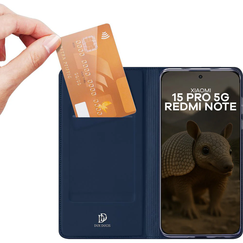 Handyhülle mit Klappe für Xiaomi Redmi Note 15 Pro 5G, Dux Ducis Skin Pro, Dunkelblau - Image 2