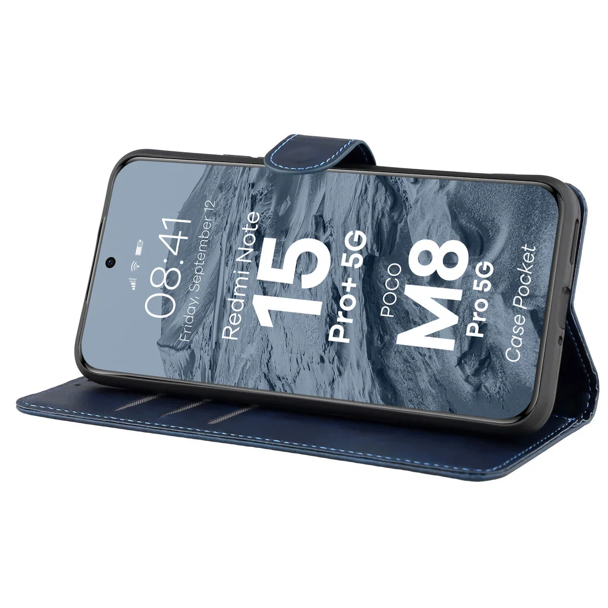 Handyhülle mit Klappe für Xiaomi Redmi Note 15 Pro Plus 5G / POCO M8 Pro 5G, Bizon Case Pocket, Dunkelblau - Image 5