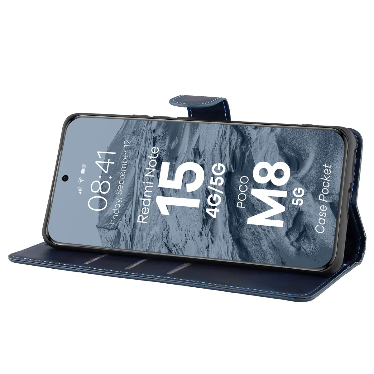 Handyhülle mit Klappe für Xiaomi Redmi Note 15 / POCO M8 5G, Bizon Case Pocket, Dunkelblau - Image 5