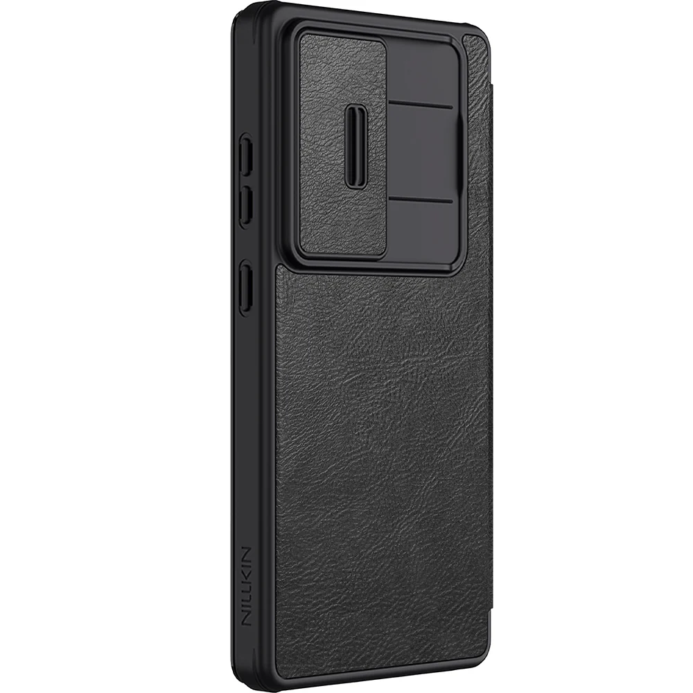 Handyhülle mit Klappe und Kameraschutz für Galaxy S25 Ultra, Nillkin Qin Pro, Schwarz - Image 3