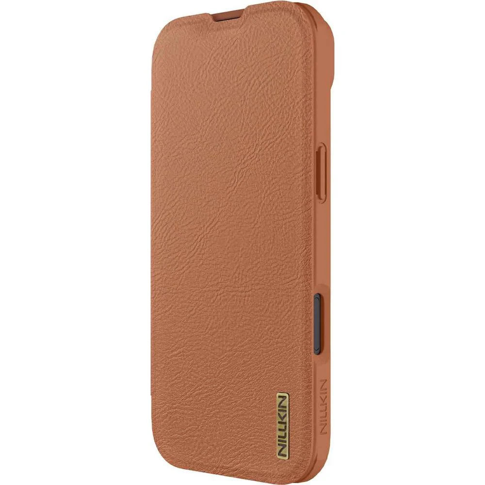 Handyhülle mit Klappe und Kameraschutz für iPhone Air, Nillkin Qin Pro, Braun - Image 5