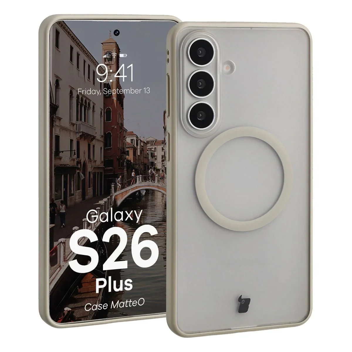 Handyhülle mit Magnetring für Galaxy S26 Plus, Bizon Case MatteO, Getönt-Beige