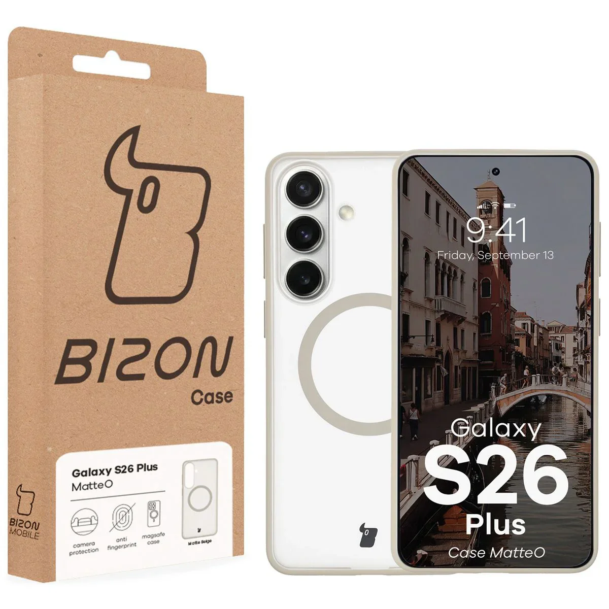 Handyhülle mit Magnetring für Galaxy S26 Plus, Bizon Case MatteO, Getönt-Beige - Image 7