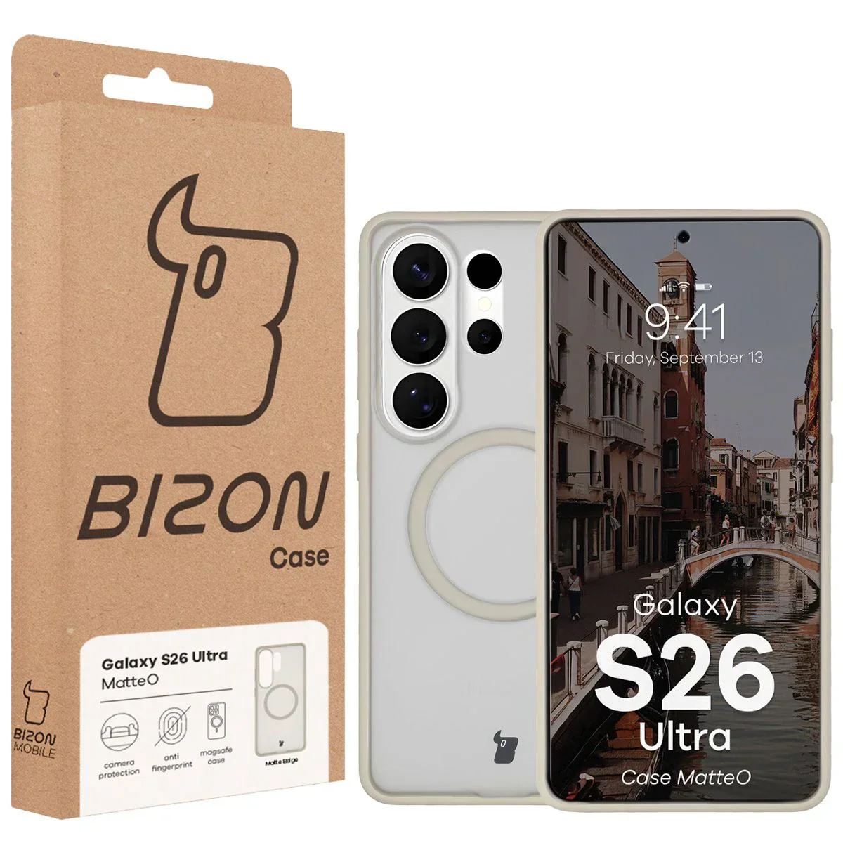 Handyhülle mit Magnetring für Galaxy S26 Ultra, Bizon Case MatteO, Getönt-Beige - Image 7