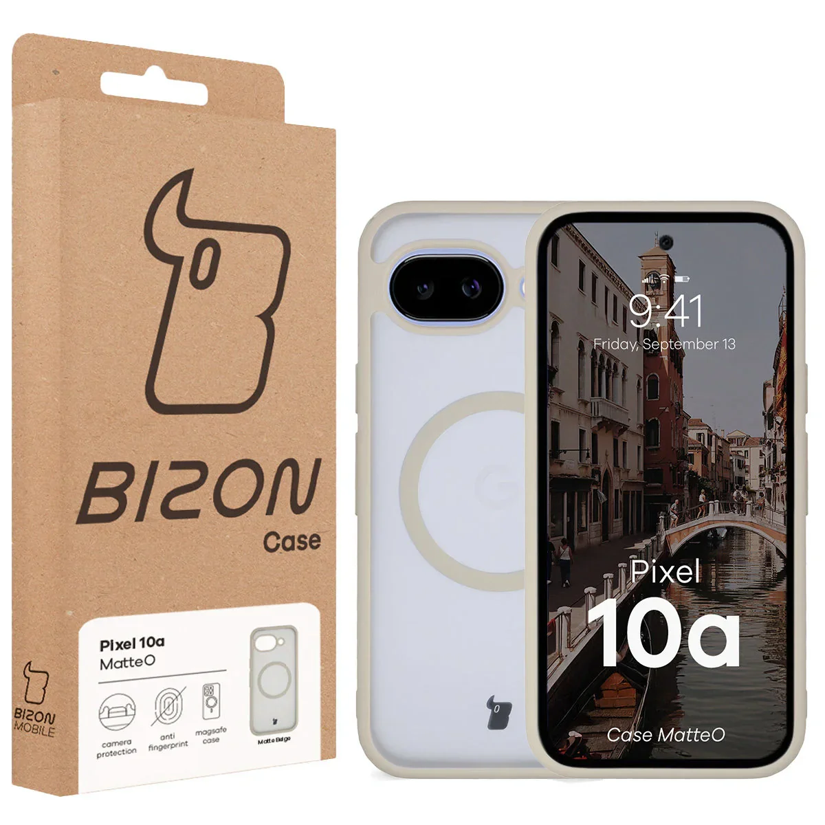 Handyhülle mit Magnetring für Google Pixel 10a, Bizon Case MatteO, Getönt-Beige - Image 7