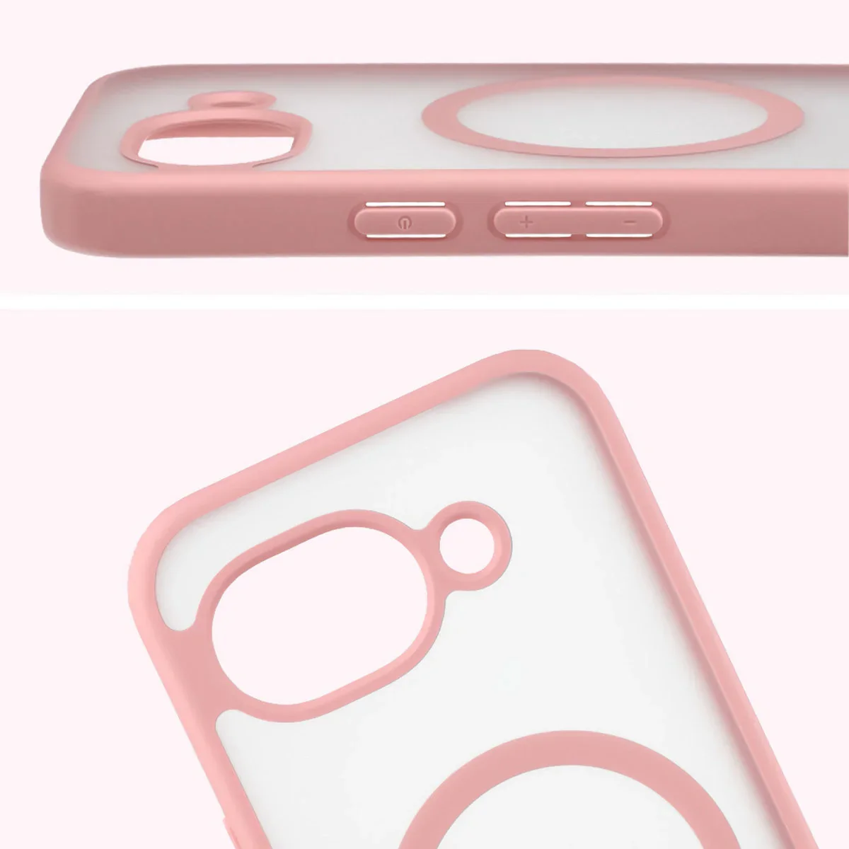 Handyhülle mit Magnetring für Google Pixel 10a, Bizon Case MatteO, Getönt-Hellrosa - Image 4