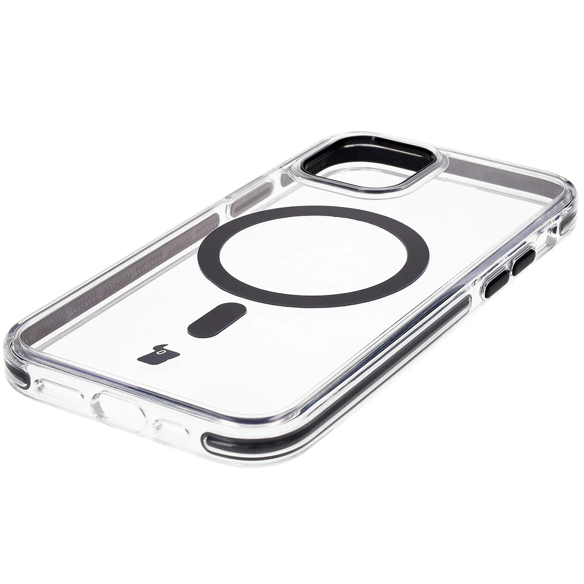 Handyhülle mit Magnetring für iPhone 12 Pro / 12, Bizon Case Marco, Transparent mit schwarzem Rahmen - Image 6