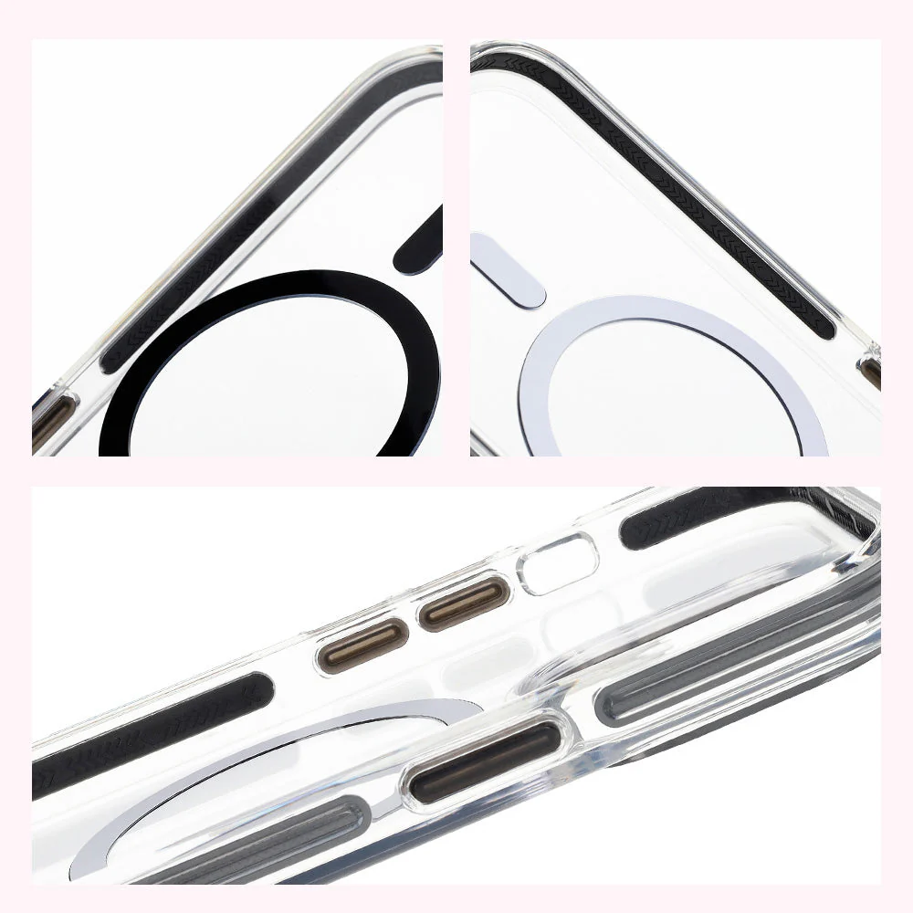 Handyhülle mit Magnetring für iPhone 14 Pro, Bizon Case Marco, Transparent mit schwarzem Rahmen - Image 5