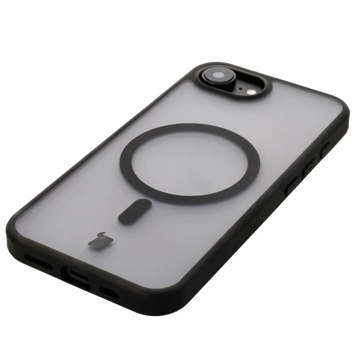 Handyhülle mit Magnetring für iPhone 17e / 16e, Bizon Case MatteO, Semitransparent mit schwarzem Rand - Image 5