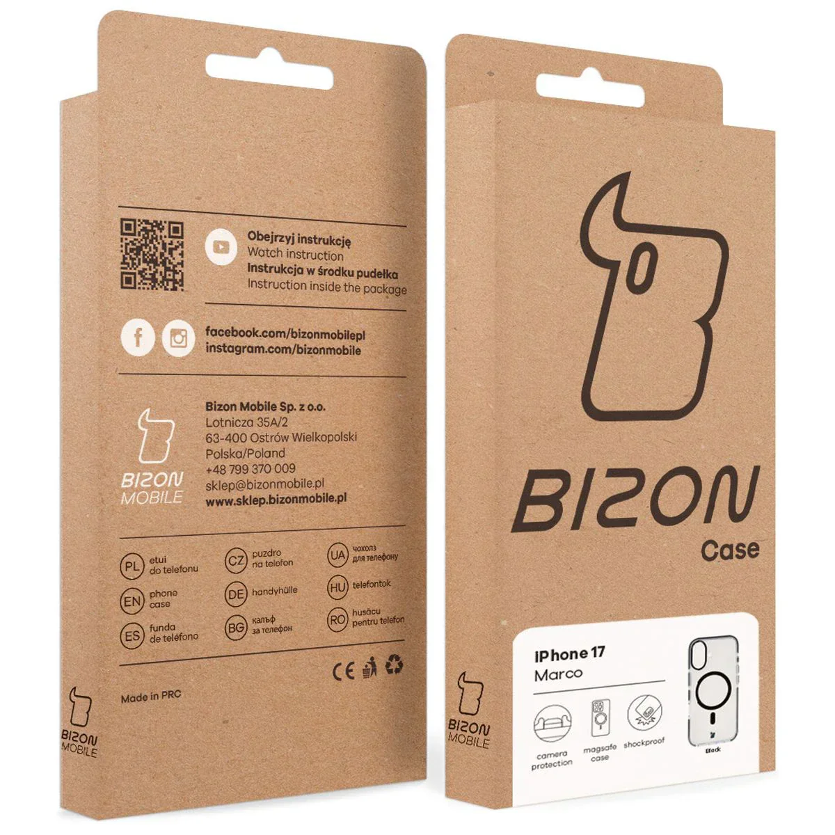 Handyhülle mit Magnetring für iPhone 17, Bizon Case Marco, Transparent mit schwarzem Rahmen - Image 11