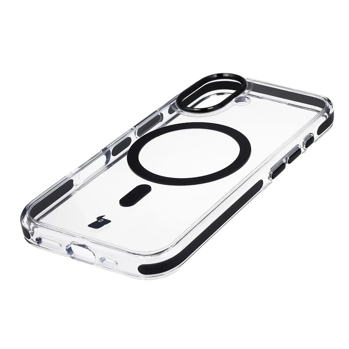 Handyhülle mit Magnetring für iPhone 17, Bizon Case Marco, Transparent mit schwarzem Rahmen - Image 3