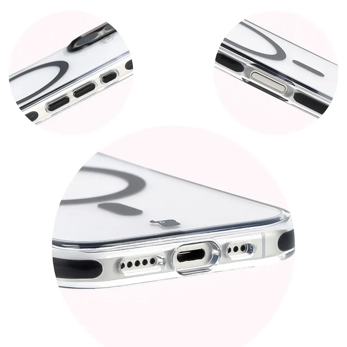 Handyhülle mit Magnetring für iPhone 17, Bizon Case Marco, Transparent mit schwarzem Rahmen - Image 9