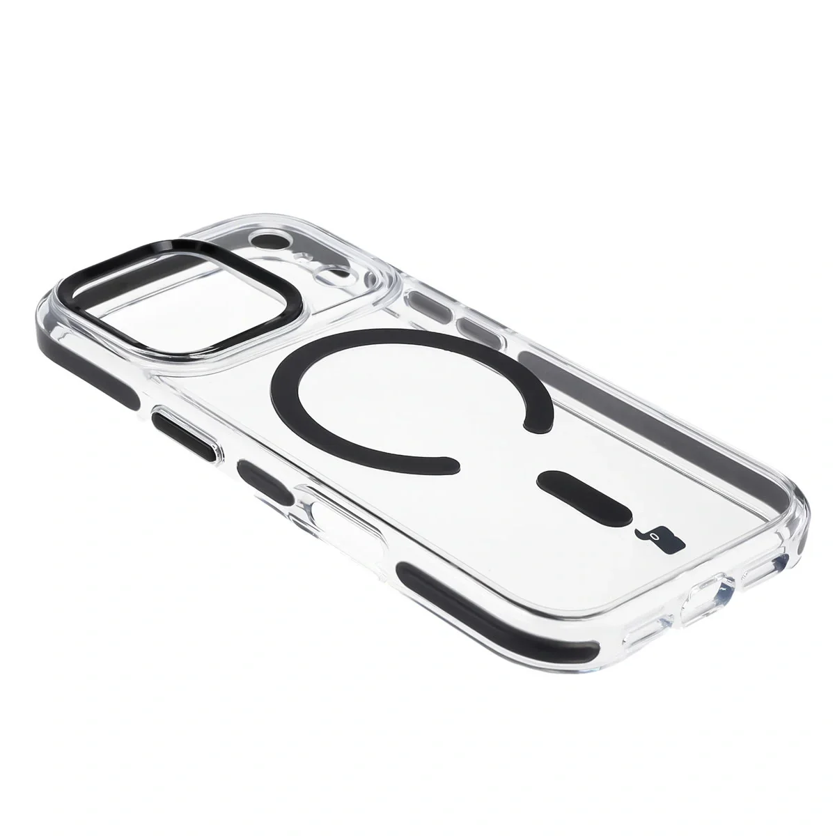 Handyhülle mit Magnetring für iPhone 17 Pro, Bizon Case Marco, Transparent mit schwarzem Rahmen - Image 4