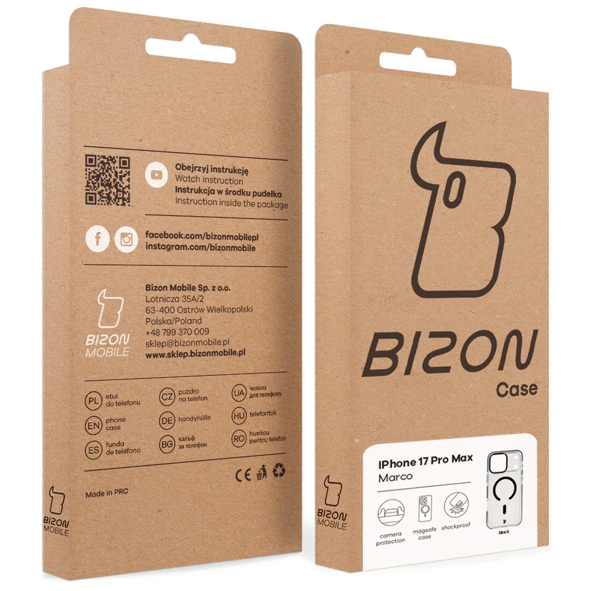 Handyhülle mit Magnetring für iPhone 17 Pro Max, Bizon Case Marco, Transparent mit schwarzem Rahmen - Image 11