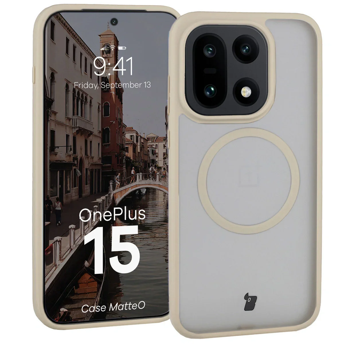 Handyhülle mit Magnetring für OnePlus 15, Bizon Case MatteO, Getönt-Beige