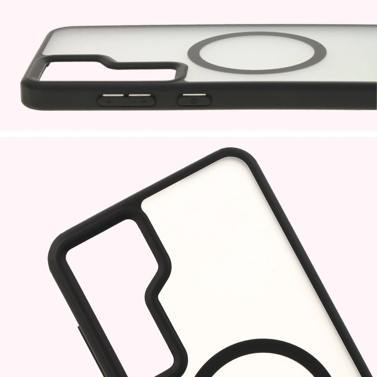 Handyhülle mit Magnetring für Galaxy S24 Plus, Bizon Case MatteO, Semitransparent mit schwarzem Rand - Image 4
