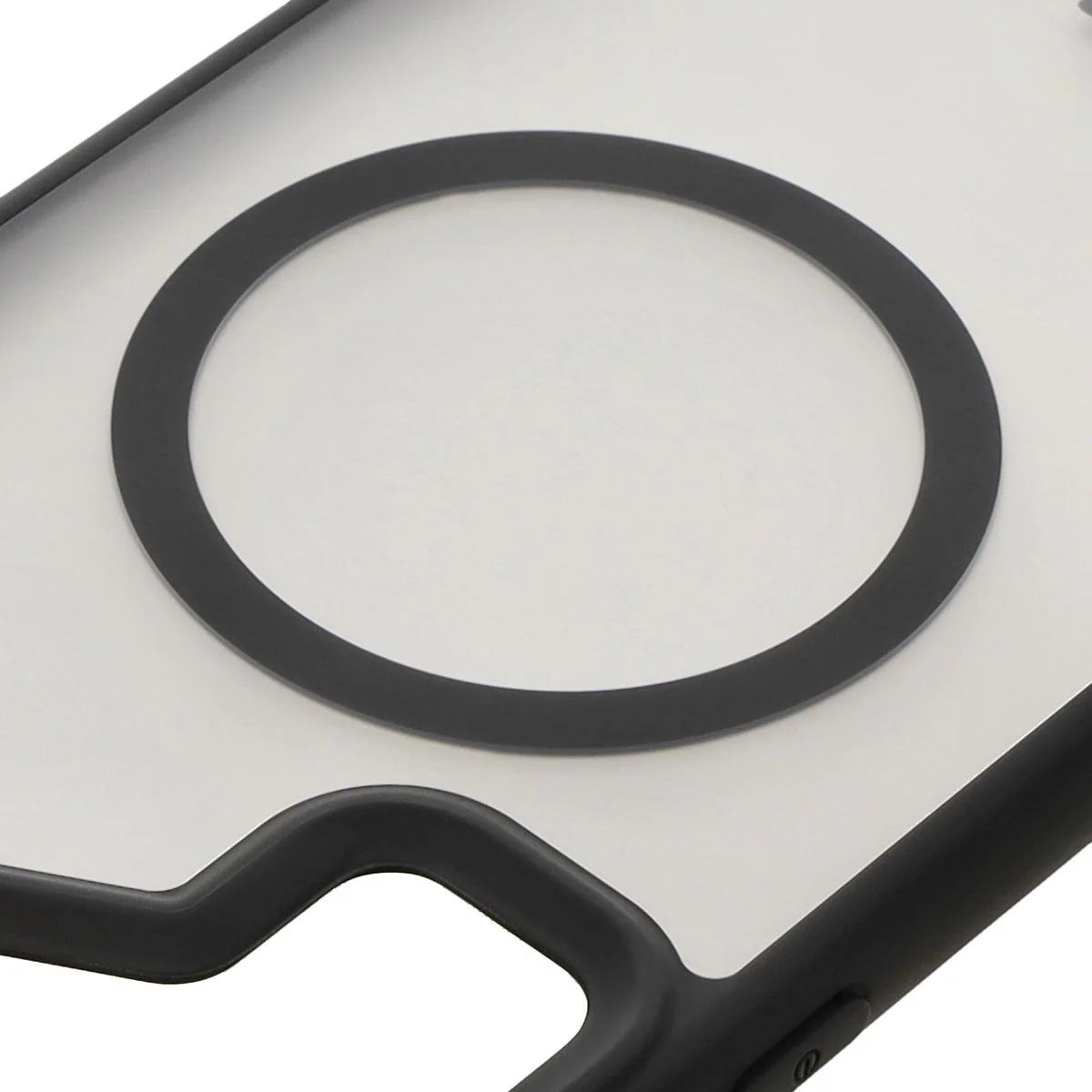 Handyhülle mit Magnetring für Galaxy S24 Ultra, Bizon Case MatteO, Semitransparent mit schwarzem Rand - Image 3