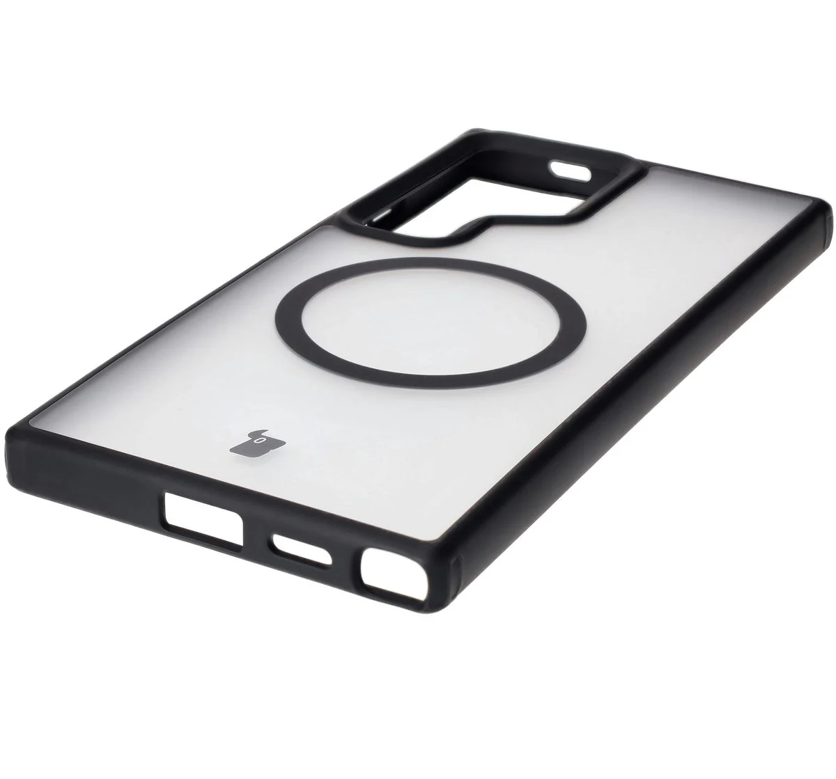 Handyhülle mit Magnetring für Galaxy S24 Ultra, Bizon Case MatteO, Semitransparent mit schwarzem Rand - Image 6