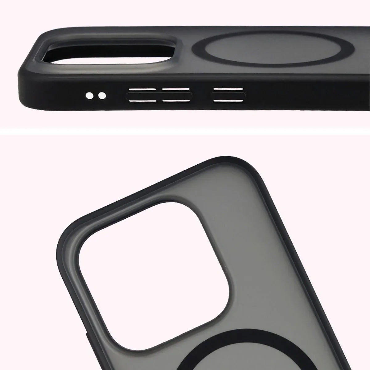Handyhülle mit Magnetring für Xiaomi 17, Bizon Case MatteO, Getönt-Schwarz - Image 4