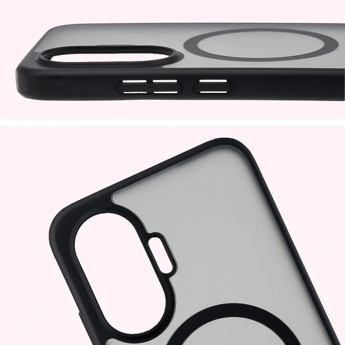 Handyhülle mit Magnetring für Xiaomi POCO F7, Bizon Case MatteO, Getönt-Schwarz - Image 4