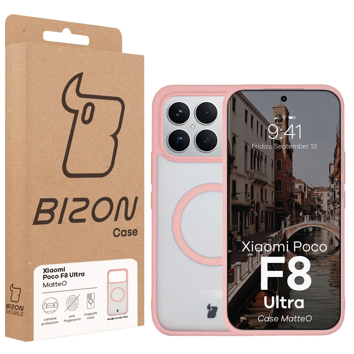 Handyhülle mit Magnetring für Xiaomi POCO F8 Ultra, Bizon Case MatteO, Getönt-Hellrosa - Image 7
